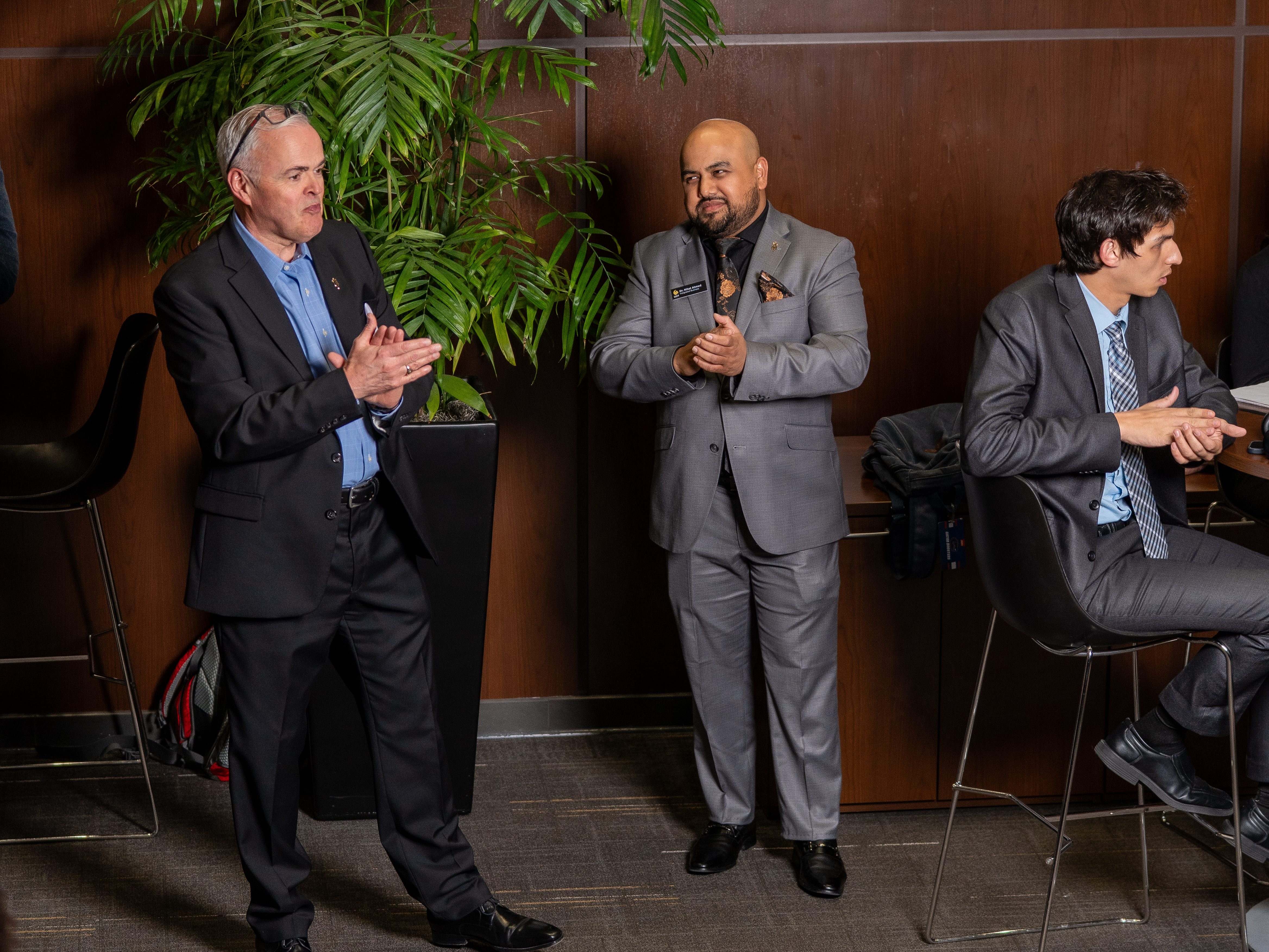 Integrated Marketing and Sales Professors Alfred Whiffen and Nihat Ahmed at the IB Sales Competiton.