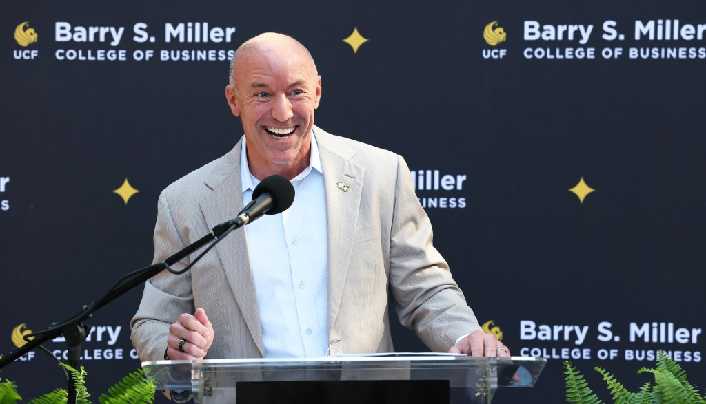 Barry S. Miller at the Official Renaming Ceremony of the College of Business.
